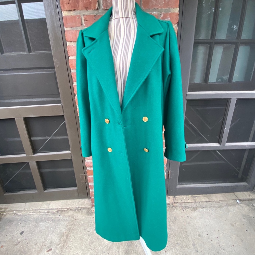 Green Vintage 80s Green Pea Coat Jofeld